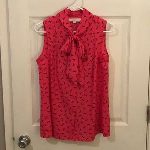Pink Sleeveless Blouse